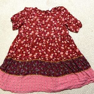 Knox Rose Pink Flower Tiered Style Short Sleeve Dress size plus size 1X